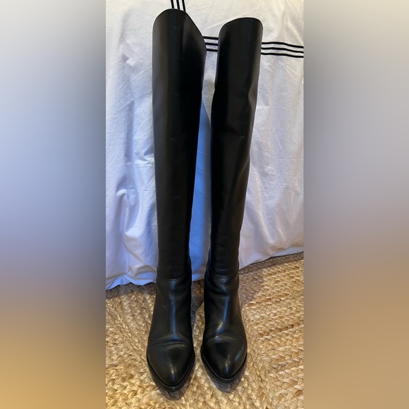 Alexander Wang over-the-knee tall black boots zip size women IT 37.5 / US 7.5 - Picture 2 of 13